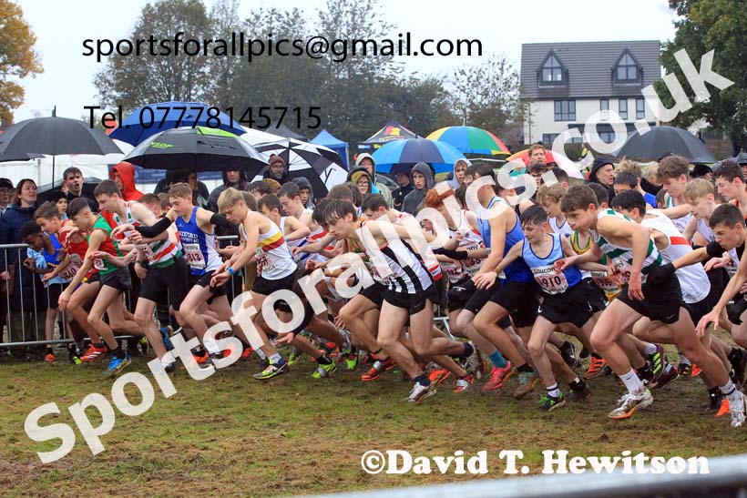 Boys Under-15s 2023 National Cross Country Relays, Berry Hill Park, Mansfield.  Photo: David T. Hewitson/Sports for All Pics